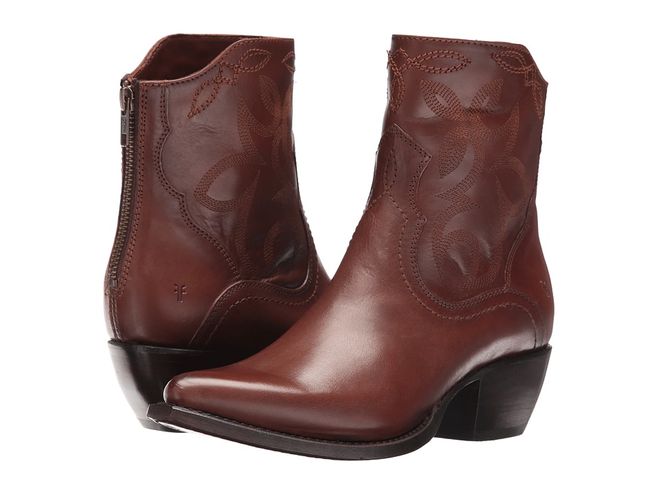 Frye Shane Embroidered Short (Whiskey Smooth Veg Calf) Cowboy Boots