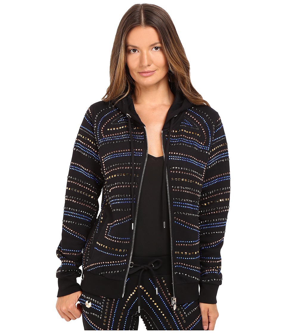 Philipp Plein Embellished Zip-Up Hoodie (Black) Women