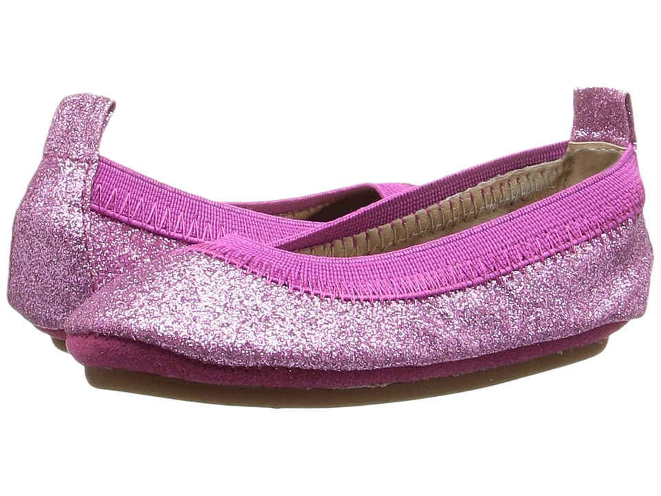Yosi Samra Kids Sammie Super Soft Ballet Flat (Toddler) (Fuchsia Glitter) Girls Shoes