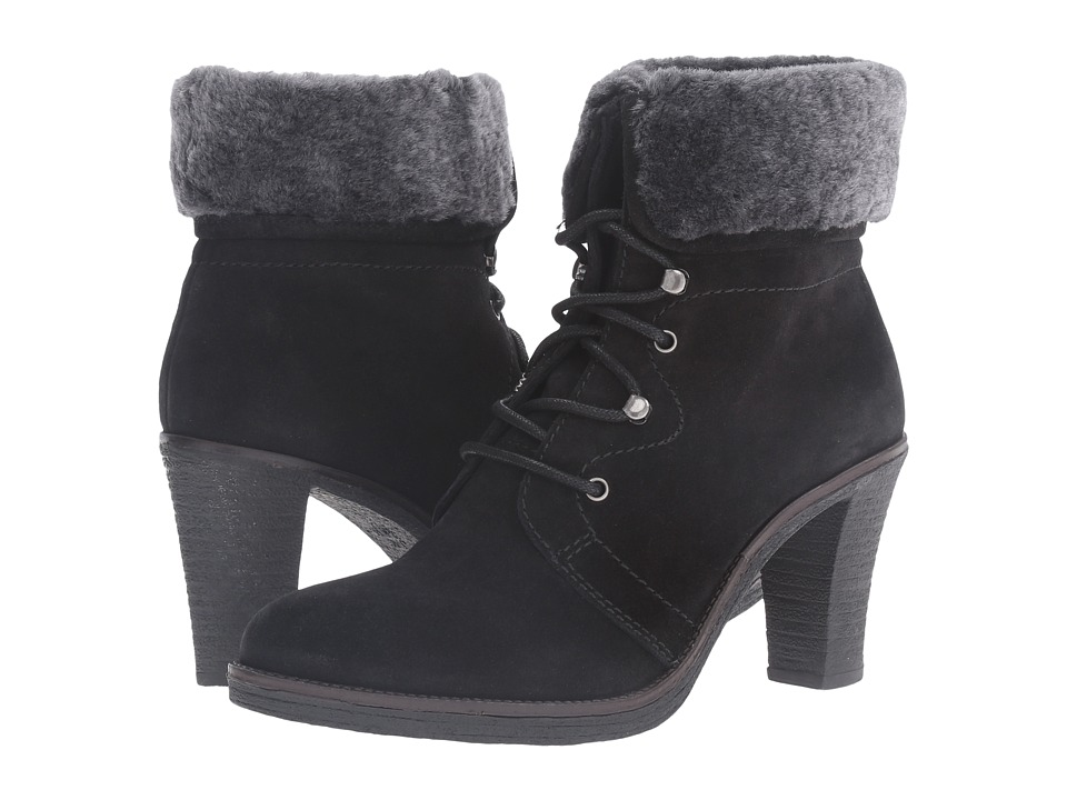 Johnston & Murphy Jasmine (Black Suede/Black Shearling) Women