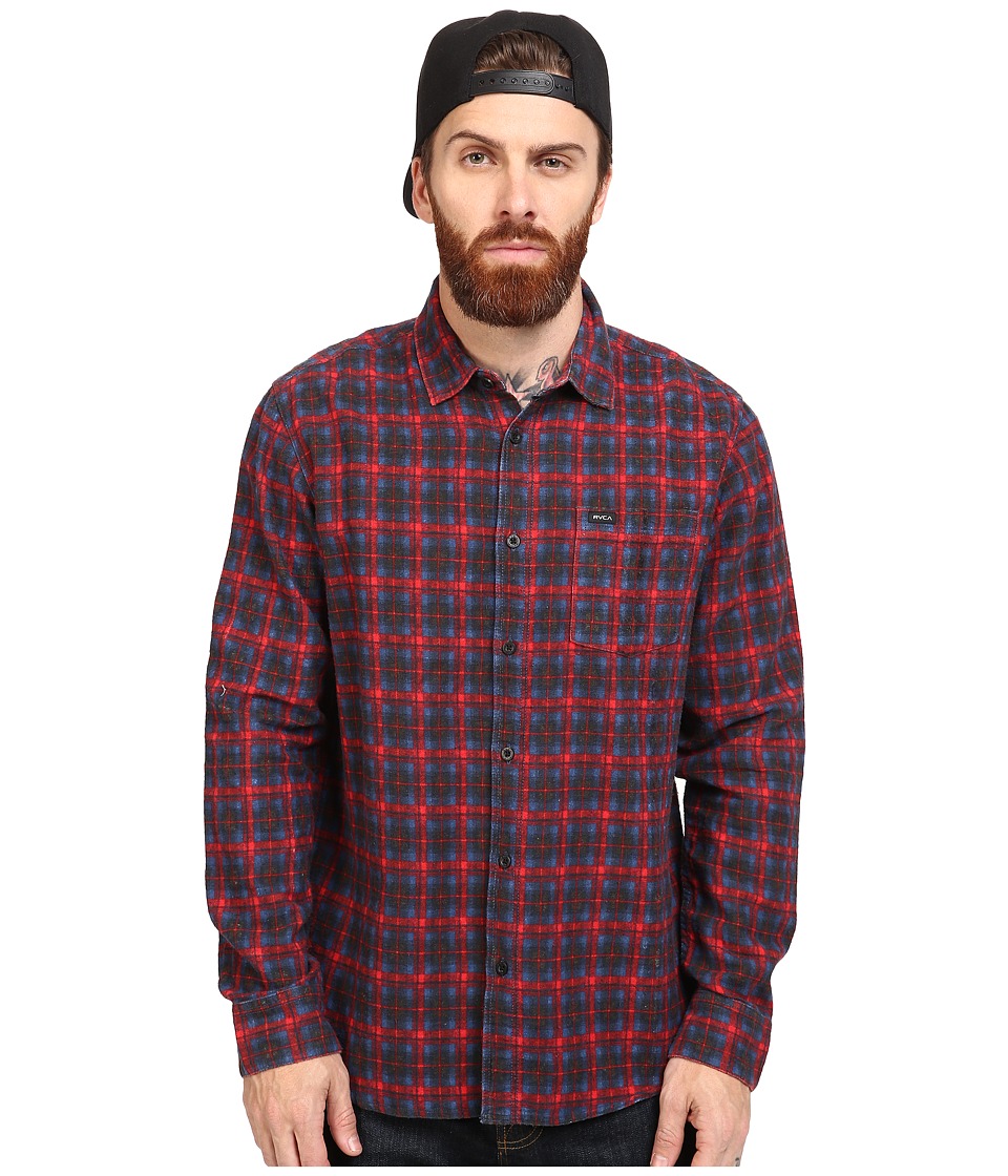 RVCA Soon As Long Sleeve Woven (Pompei Red) Men