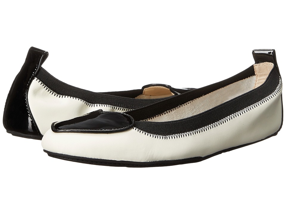 Yosi Samra Kids Suri Alsina/Soft Patent Leather Ballet Flat (Toddler/Little Kid/Big Kid) (Whisper White/Black) Girls Shoes