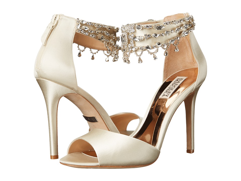 badgley mischka ivory satin