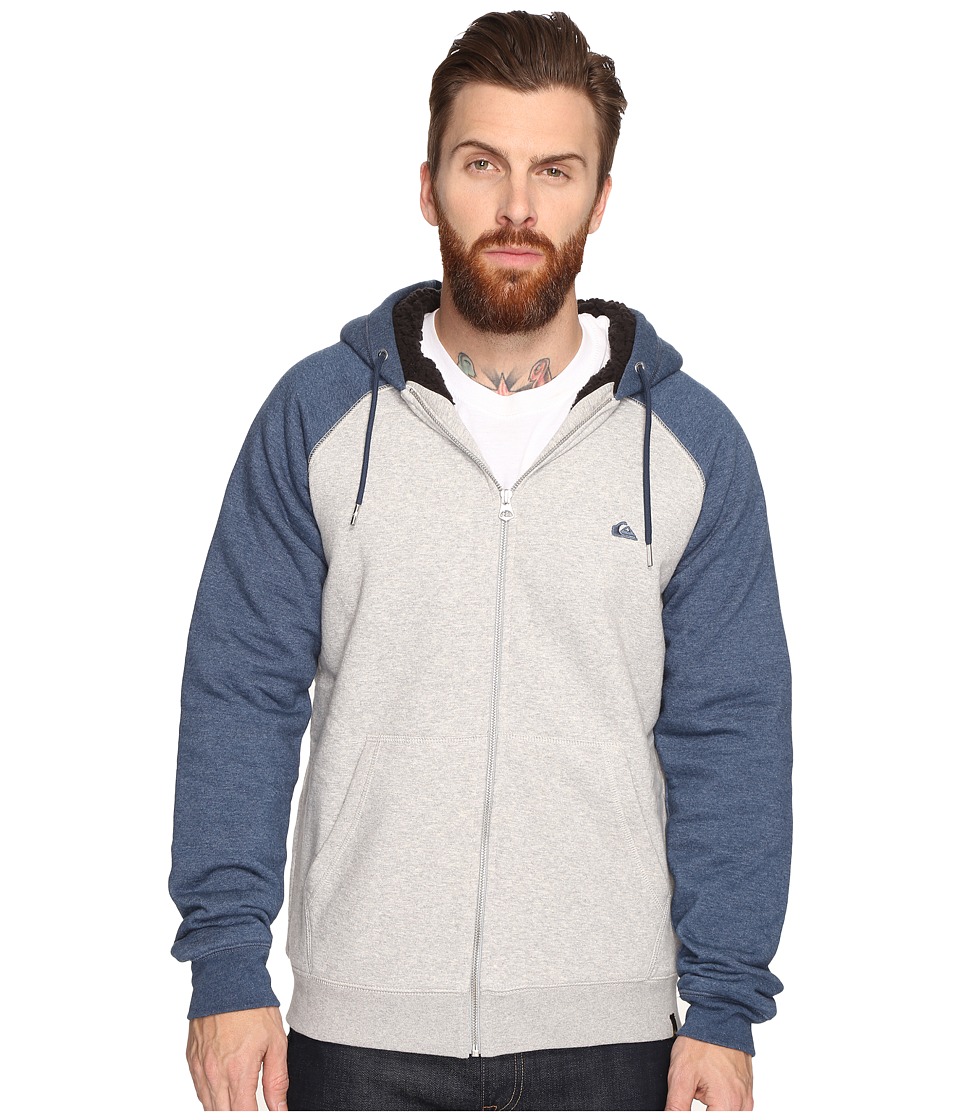 Quiksilver - Block Outback Sherpa Zip Sweatshirt (Light Grey Heather) Men