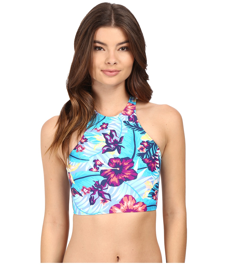 Roxy - Line It Up Crop Top (Norfolk Tropical Diamond Blue) Women