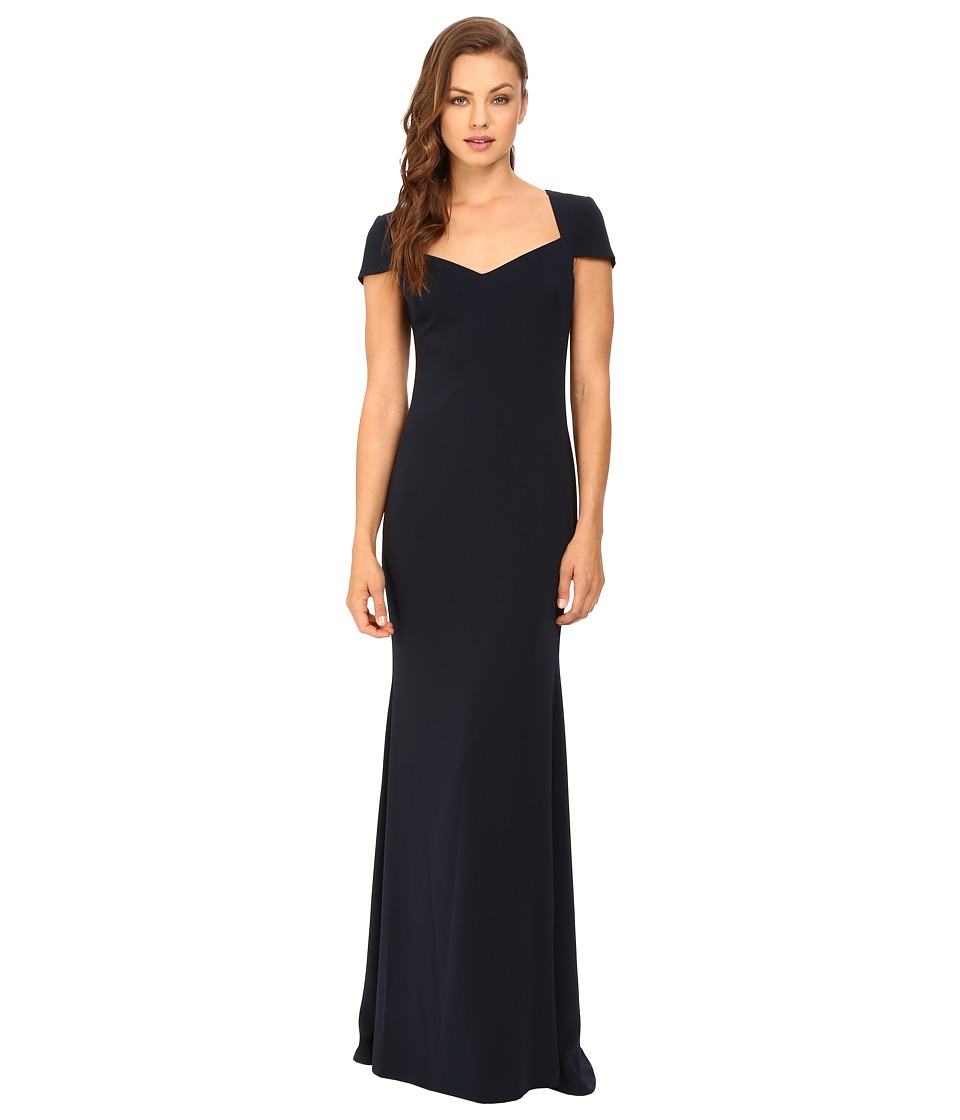 Badgley Mischka Cap Sleeve Odessa Gown Navy Dress Badgley Mischka Cap Sleeve Odessa Gown Navy Dress