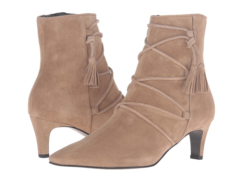 Kennel & Schmenger Kitten Heel Tassel Bootie (Nutmeg Suede) Women