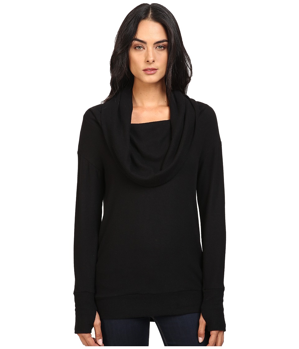 Michael Stars Super Soft Madison Jersey Cowl Neck w/ Thumbholes (Black) Women