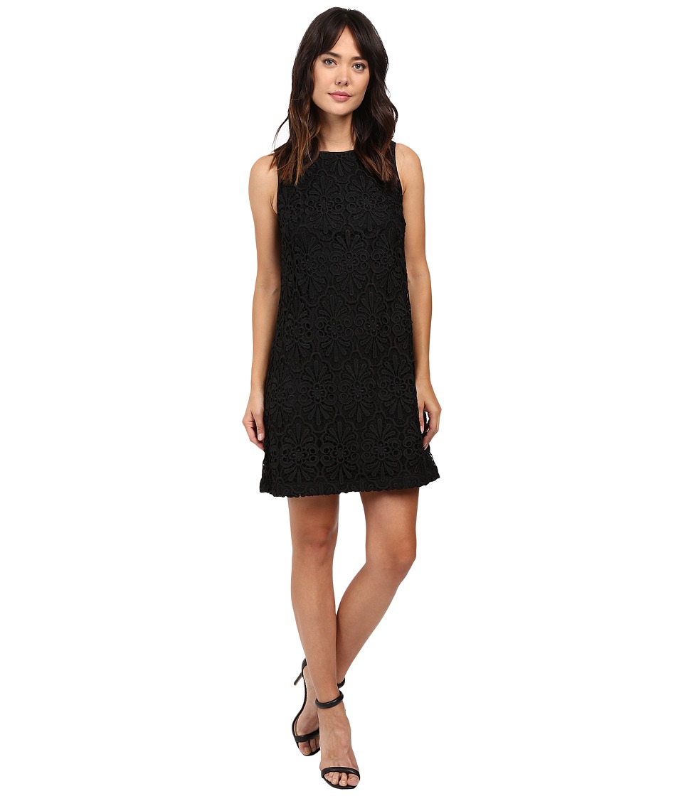 Adrianna Papell Chemical Lace Trapeze Dress (Black) Women