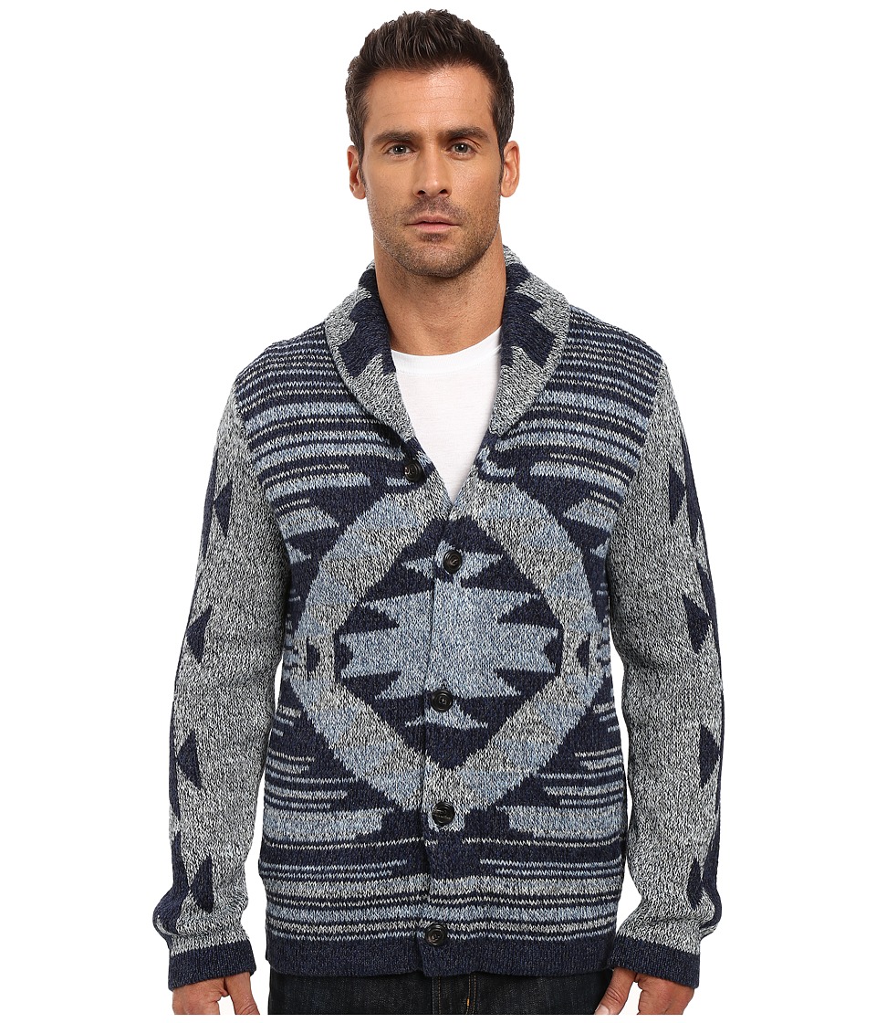 Lucky Brand Ladder Back Jacquard Shawl Cardigan (Multi) Men