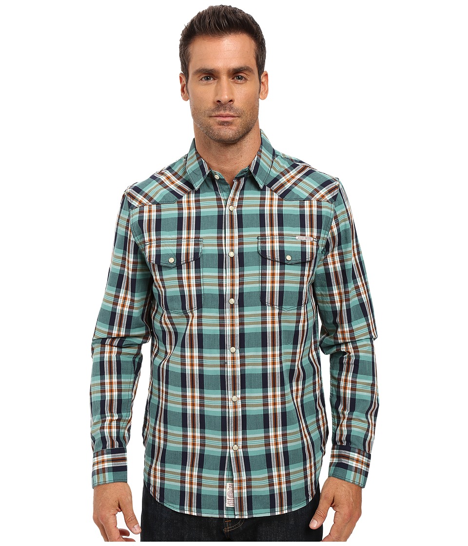 Lucky Brand Santa Fe Western Shirt (Blue/Green/Orange Spice) Men