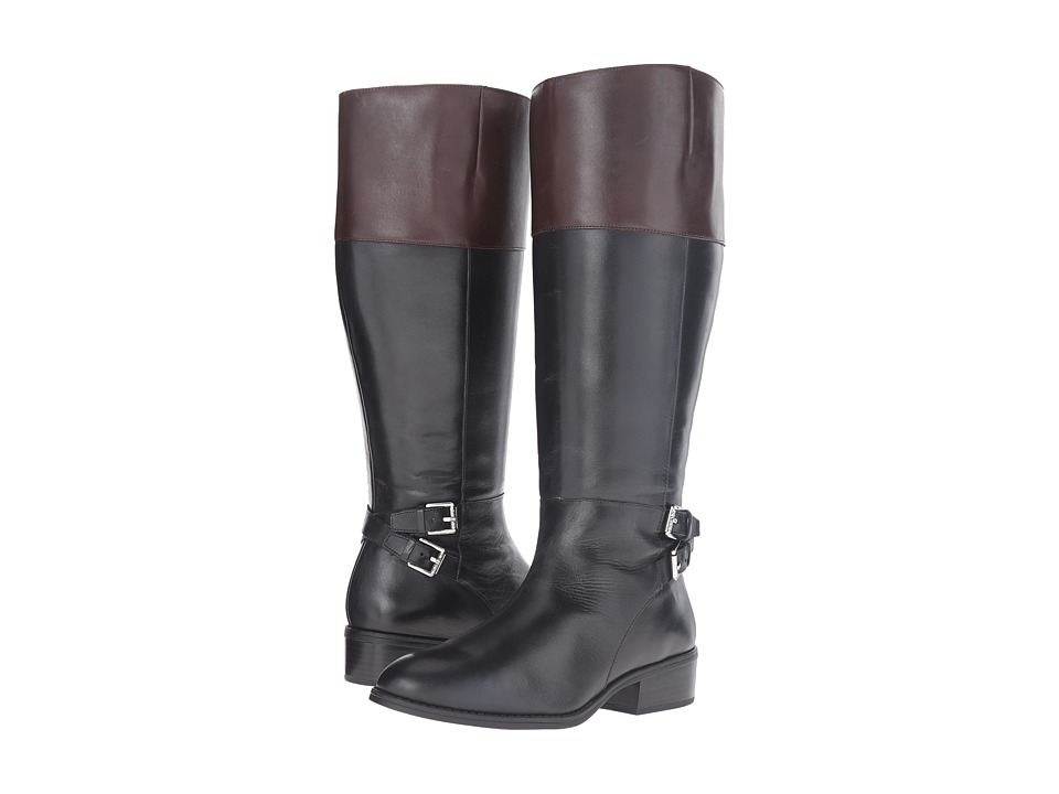 LAUREN Ralph Lauren Marba Wide Calf Black Dark Brown Burnished Calf Women LAUREN Ralph Lauren Marba Wide Calf Black Dark Brown Burnished Calf Women