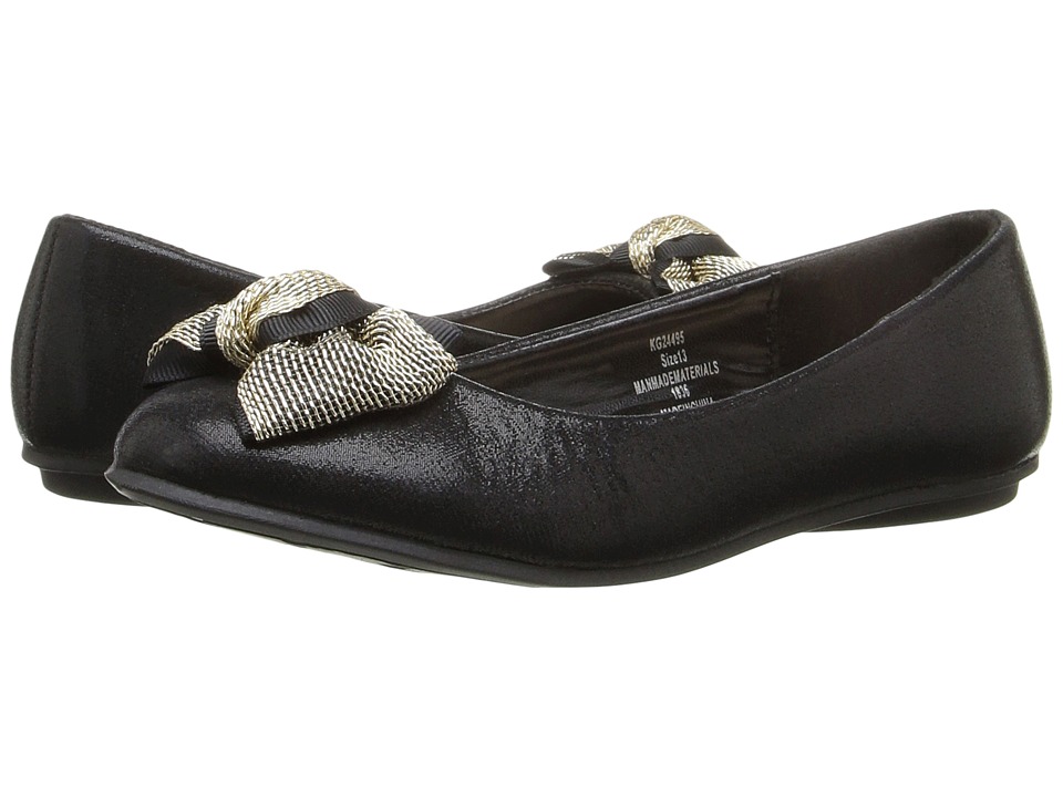 kensie girl Kids Glitter Bow Ballet (Little Kid/Big Kid) (Black Shine) Girls Shoes