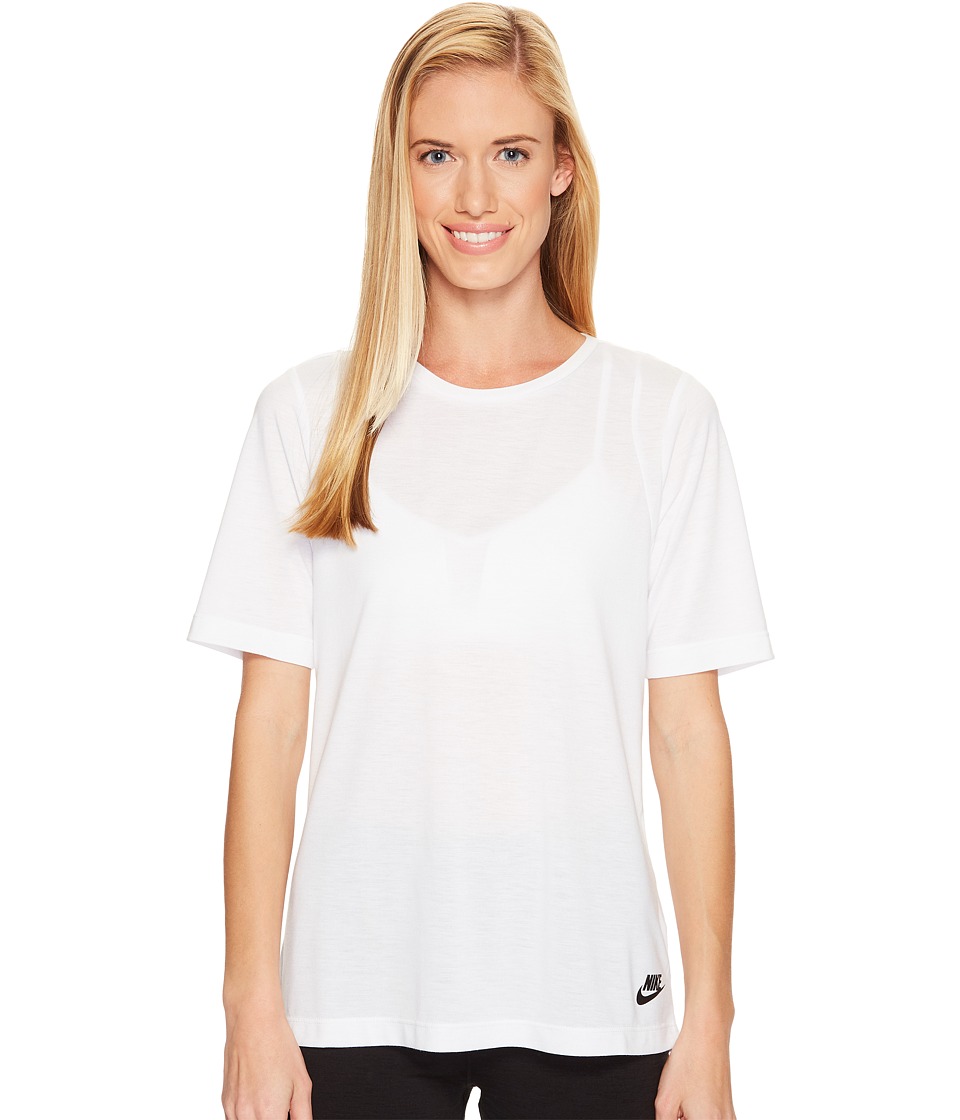 Nike Sportswear Essential Tee (White/White/Black) Women