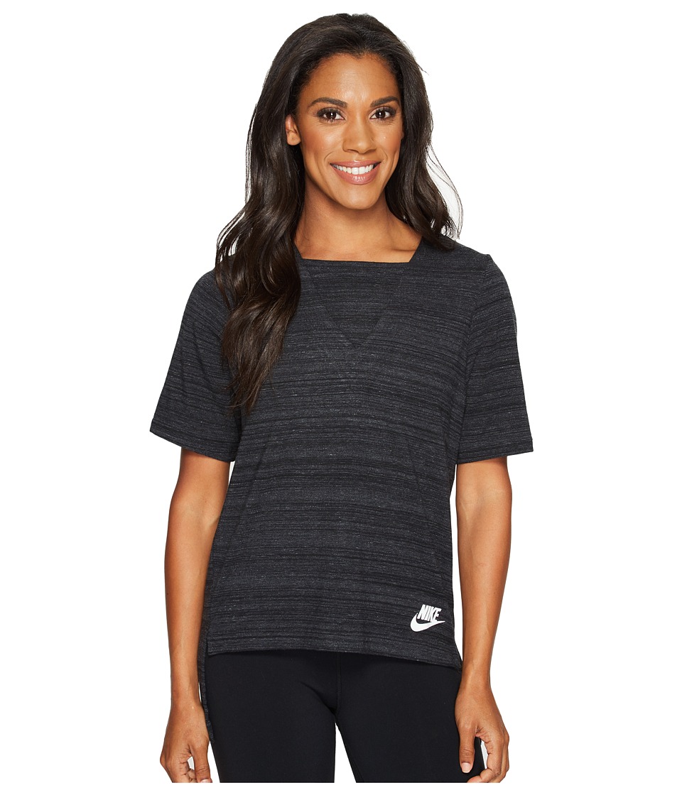 Nike Sportswear Advance 15 Short Sleeve Top (Black/White) Women