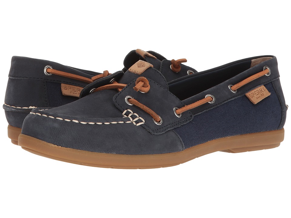 Sperry Coil Ivy Leather Canvas (Navy) Women