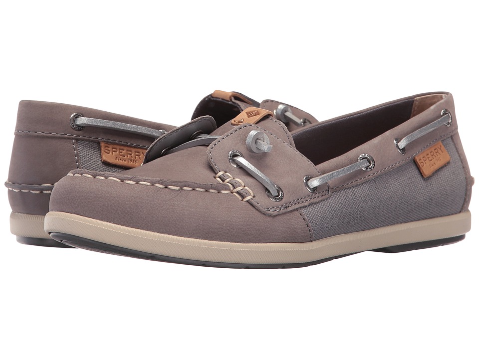 Sperry Coil Ivy Leather Canvas (Grey) Women
