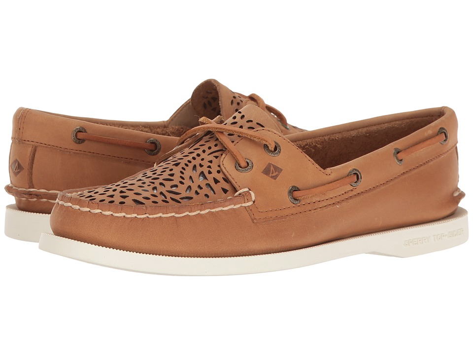 tan sperrys women's