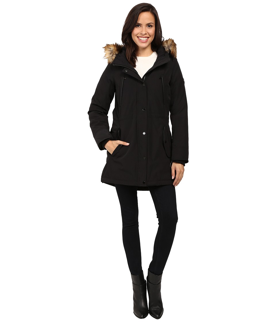 MICHAEL Michael Kors Down w/ Fur Trim Hood M822170T (Black) Women