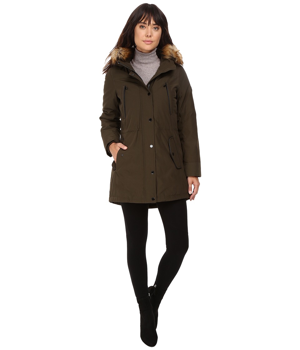 MICHAEL Michael Kors Down w/ Fur Trim Hood M822170T (Olive) Women