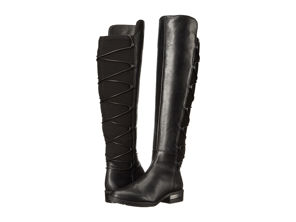 Vince Camuto Parle (Black Silky Leather/Stretch Neoprene) Women