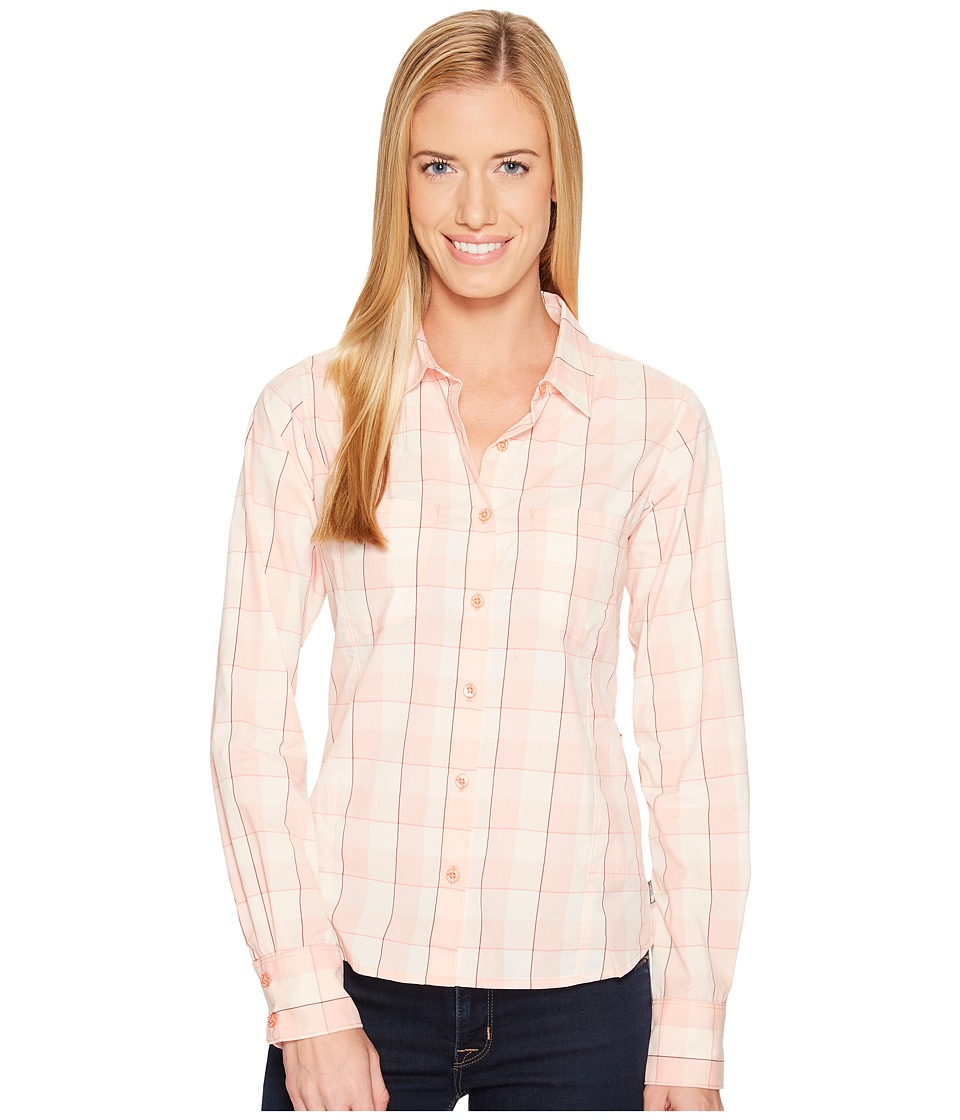 The North Face Long Sleeve Sunblocker Shirt (Burnt Coral Plaid) Women