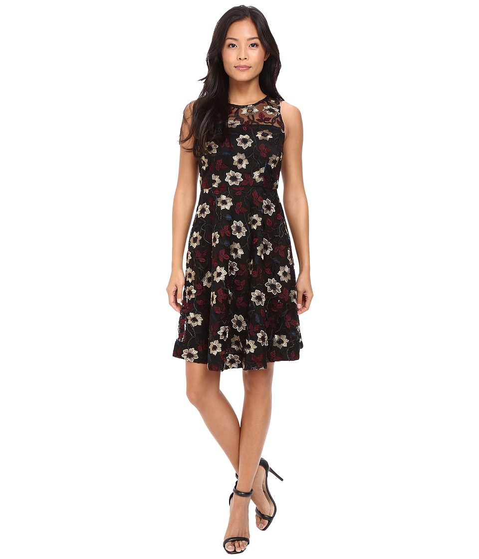 Donna Morgan Sleeveless Fit Flare with Full Skirt Black-Gold Dress Donna Morgan Sleeveless Fit Flare with Full Skirt Black-Gold Dress