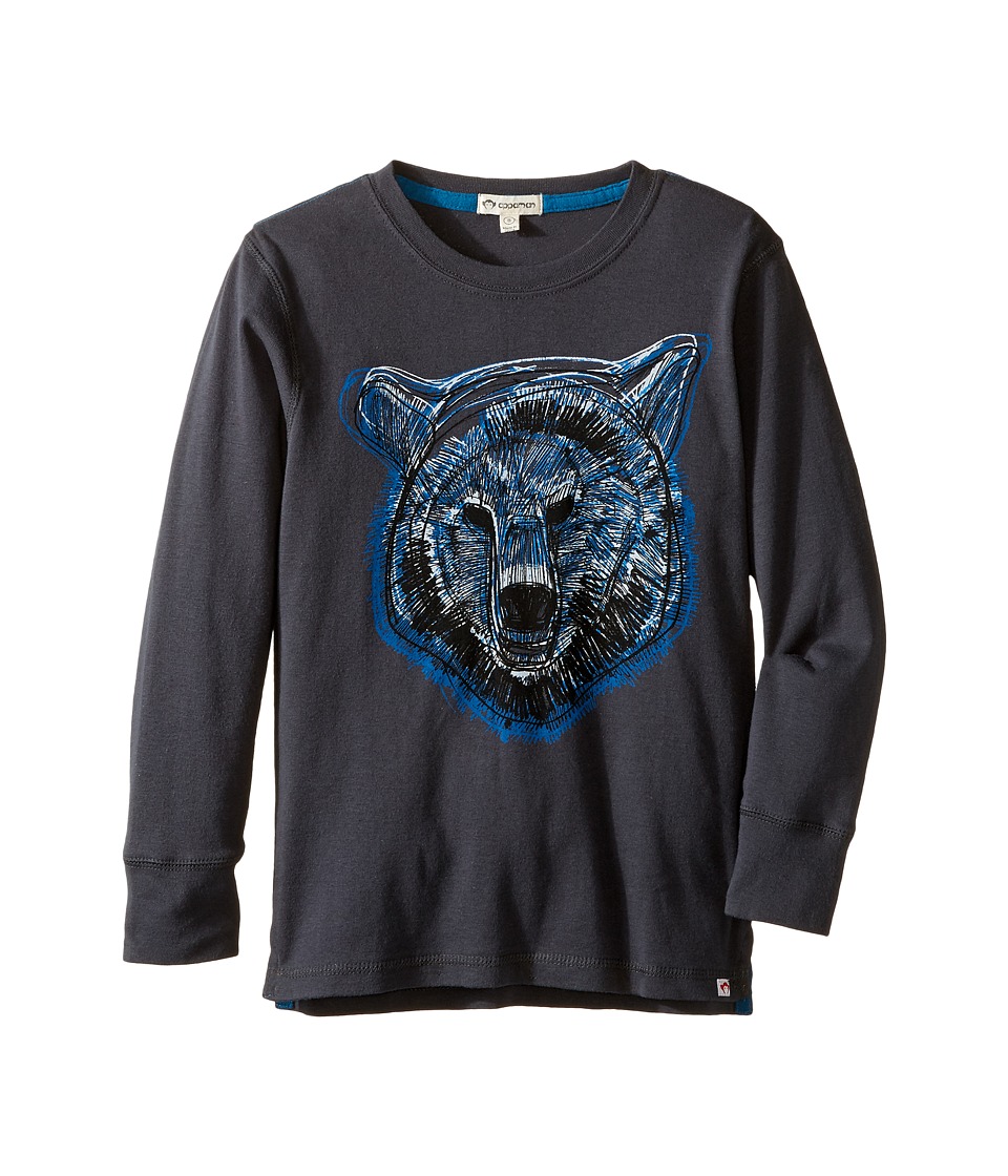 Appaman Kids - Long Sleeve Grizzly Tee (Toddler/Little Kids/Big Kids) (Vintage Black) Boy's T Shirt Appaman Kids - Long Sleeve Grizzly Tee (Toddler/Little Kids/Big Kids) (Vintage Black) Boy's T Shirt