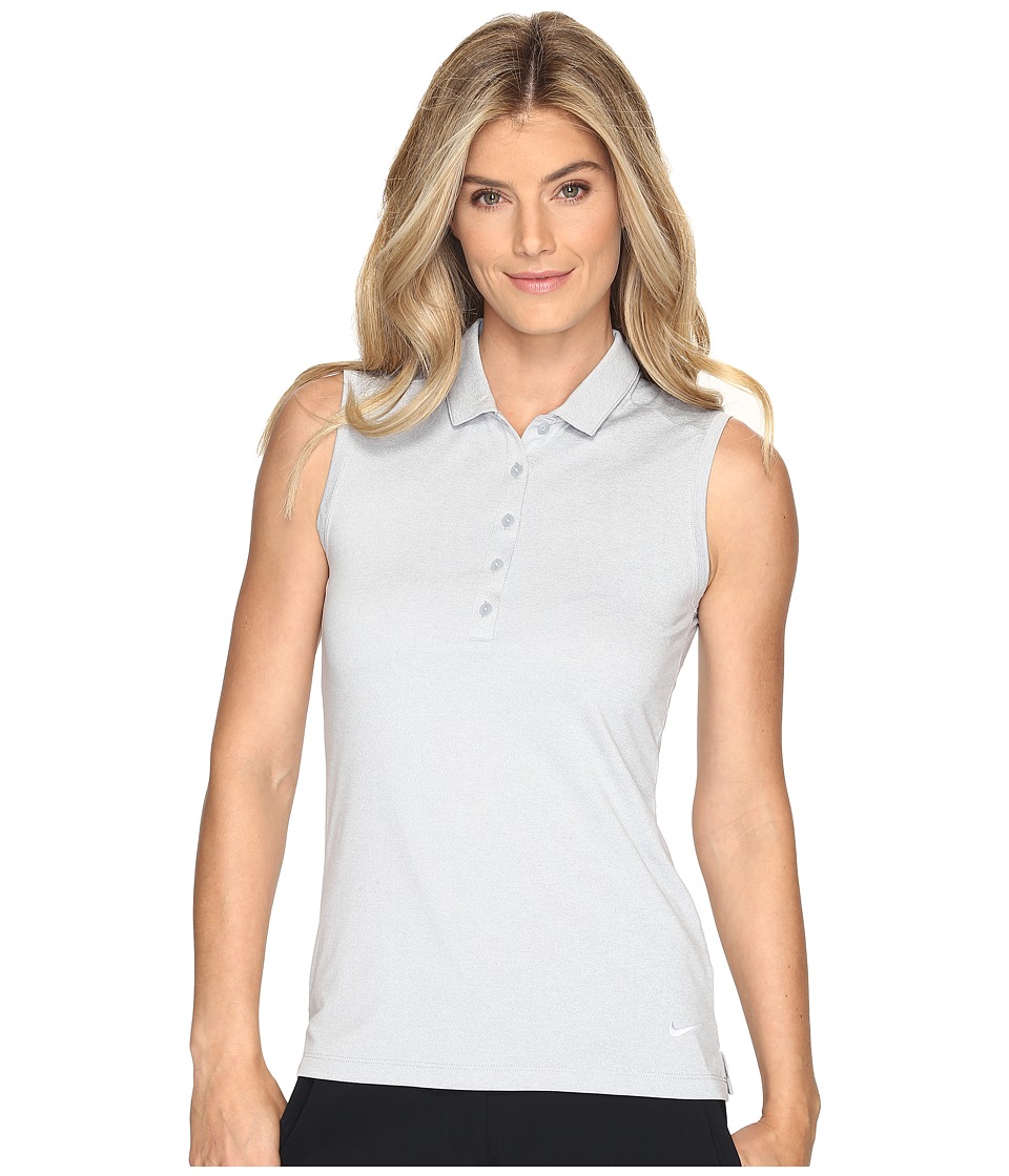 Nike Golf Sleeveless Heather Polo (Wolf Grey/Heather/White) Women