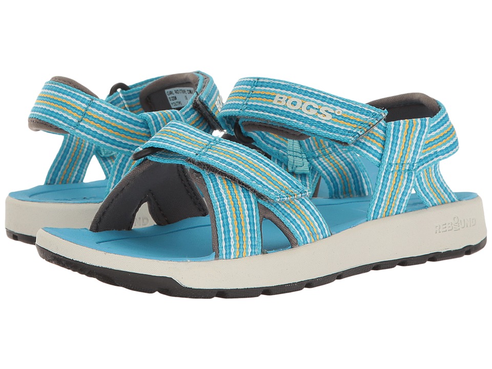 Bogs Kids Rio Stripes Sandal (Toddler/Little Kid/Big Kid) (Light Blue Multi) Girls Shoes