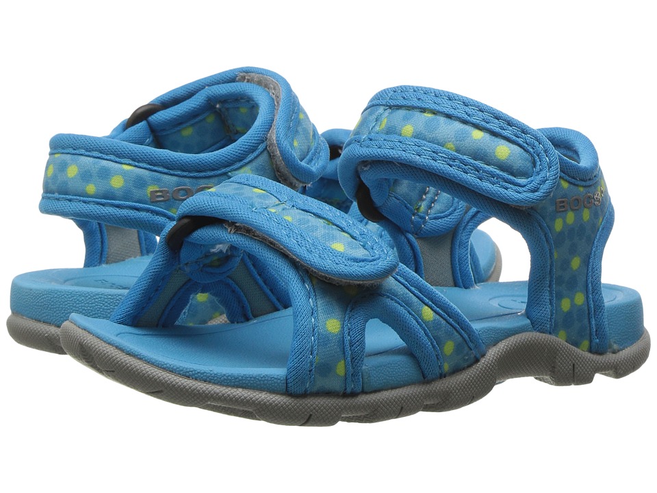 Bogs Kids Whitefish Dots Sandal (Toddler) (Light Blue Multi) Girls Shoes