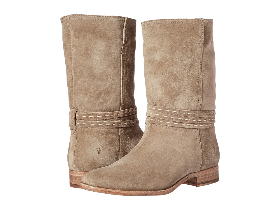 Frye Cara Pickstitch Mid (Ash Soft Oiled Suede) Women