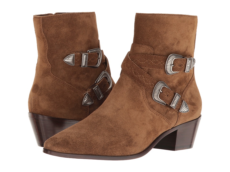 Frye Ellen Buckle Short (Chestnut Soft Oiled Suede) Women