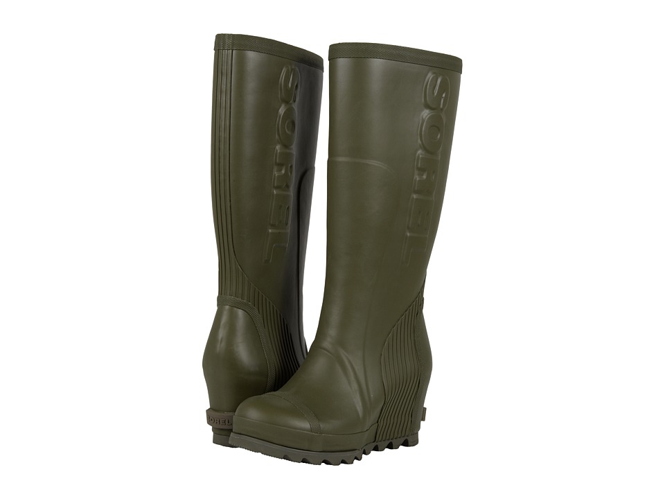 SOREL Joan Rain Wedge Tall (Nori/Black) Women