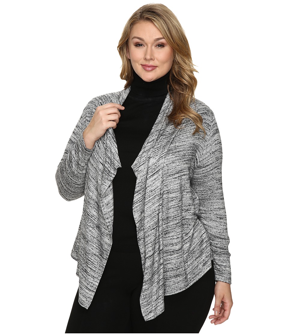 Karen Kane Plus - Plus Size Drape Cardigan (Light Gray) Women's Sweater Karen Kane Plus - Plus Size Drape Cardigan (Light Gray) Women's Sweater