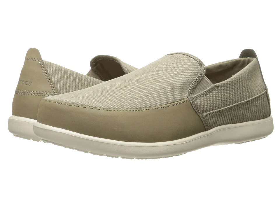 Crocs Santa Cruz Deluxe SlipOn KhakiStucco Mens Slip on Shoes Crocs Santa Cruz Deluxe SlipOn KhakiStucco Mens Slip on Shoes