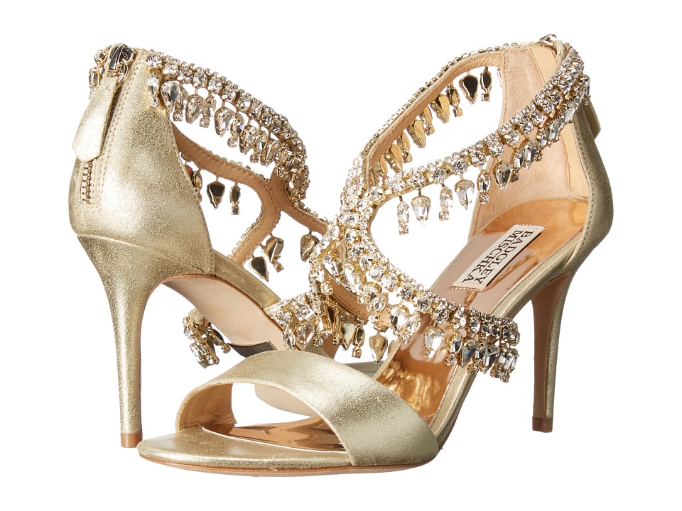 Badgley Mischka Grammy II (Platino Metallic Suede) High Heels