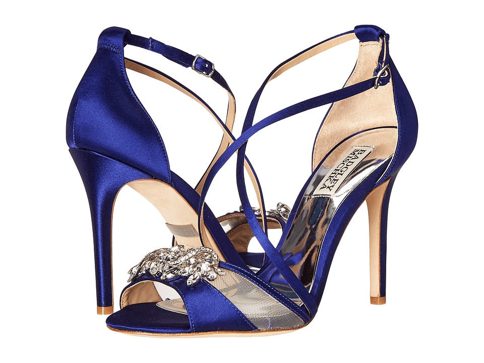 Badgley Mischka Gala (Indigo Satin/Mesh) High Heels