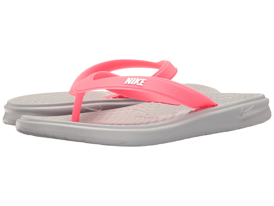 Nike Kids Solay Thong (Little Kid/Big Kid) (Wolf Grey/White/Racer Pink) Girls Shoes