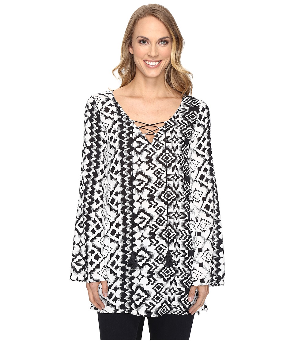 Roper - 0804 Aztec Print Tunic Top (Black) Women's Clothing Roper - 0804 Aztec Print Tunic Top (Black) Women's Clothing