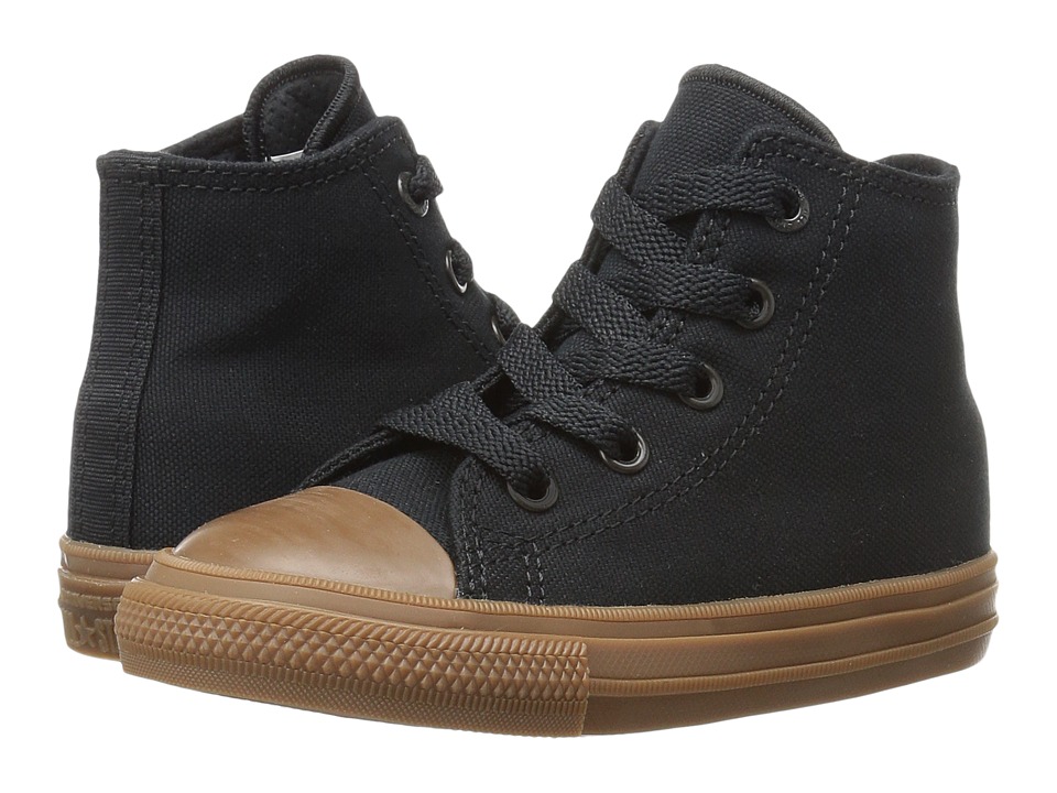 Converse Kids Chuck Taylor All Star II Hi (Infant/Toddler) (Black/Black/Gum) Boys Shoes