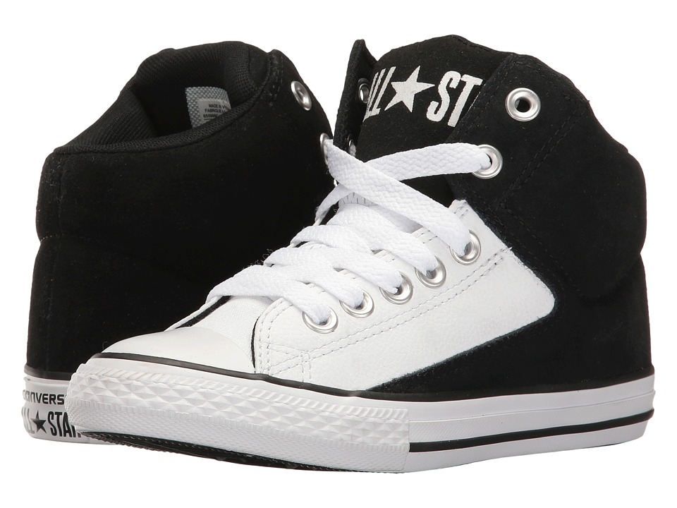 Converse Kids Chuck Taylor All Star High Street Hi (Little Kid/Big Kid) (Black/White/White) Boy