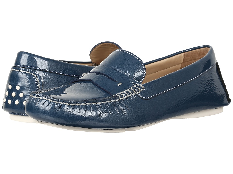Johnston & Murphy Maggie Penny (Blue Italian Soft Patent Leather) Women