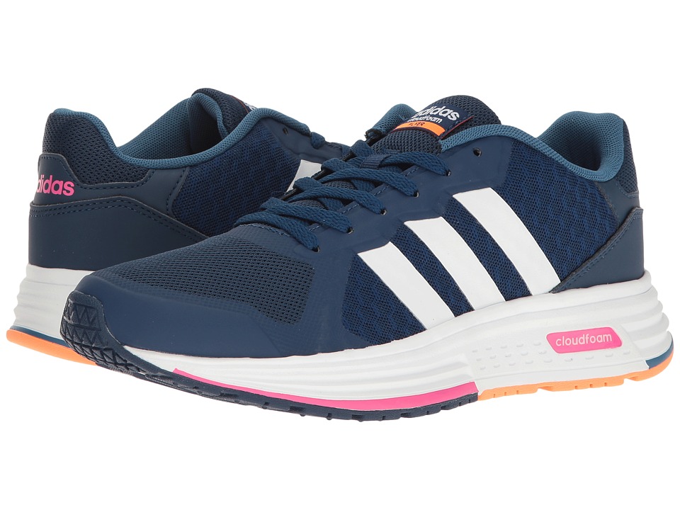 adidas - Cloudfoam Flyer (Mystery Blue/White/Shock Pink) Women\u0027s Shoes