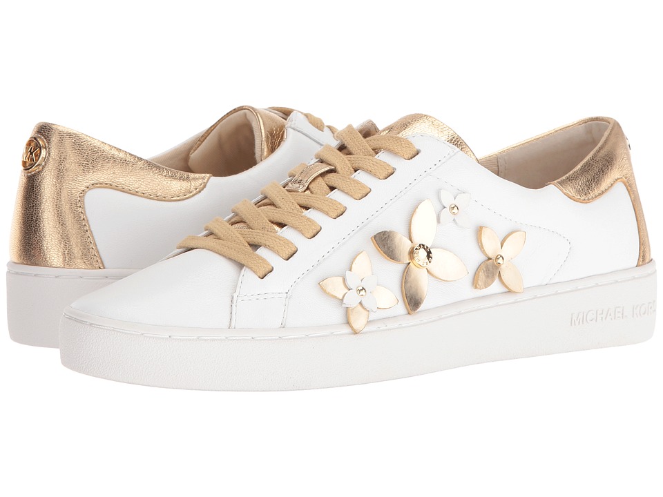 white and gold mk sneakers