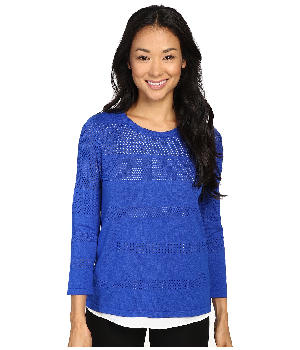 Calvin Klein Perforated Sweater Twofer (Celestial) Women
