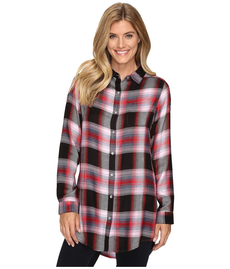 Jag Jeans Magnolia Tunic in Yarn-Dye Rayon Plaid (Pink Plaid) Women