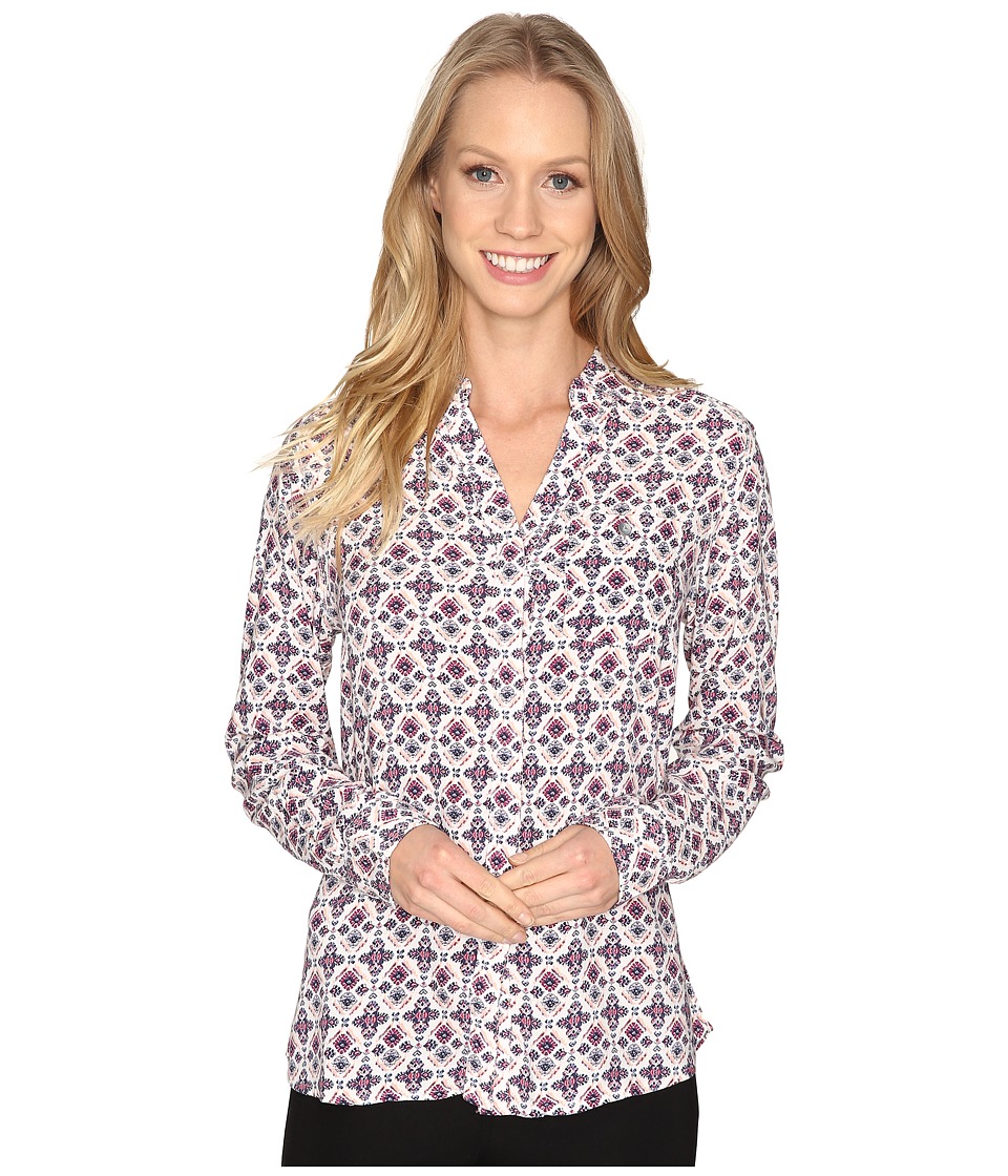 Jag Jeans Roan Shirt in Printed Rayon (Cream/Tile) Women
