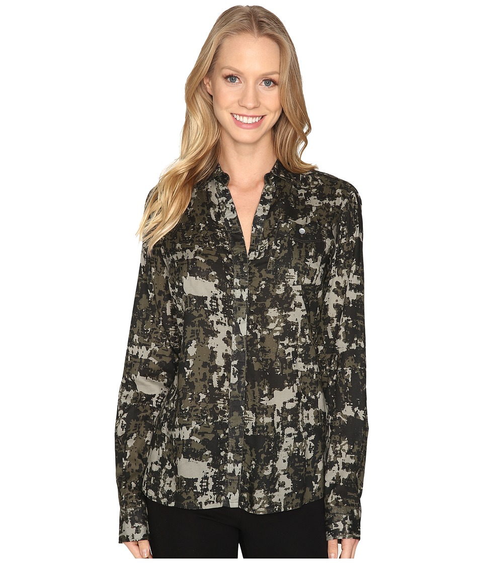 Jag Jeans Roan Shirt in Printed Rayon (Jungle/Camo) Women