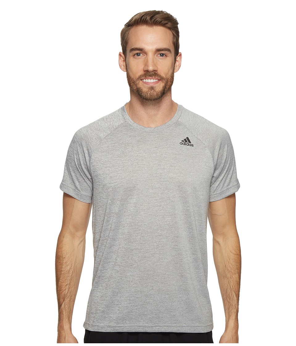 adidas Designed-2-Move Heather Tee (Medium Grey Heather) Men